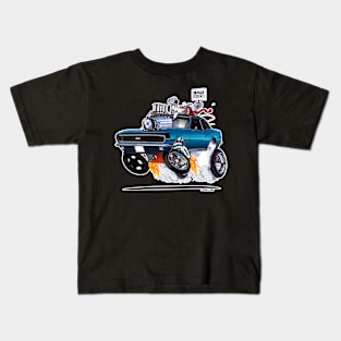 Vince Crains RAT POWER 1968 Blue black Camaro Kids T-Shirt